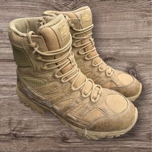 Merrell Moab 3 8" Tactical Zip Waterproof Boots Mens US 10.5 J15841 Coyote Beige